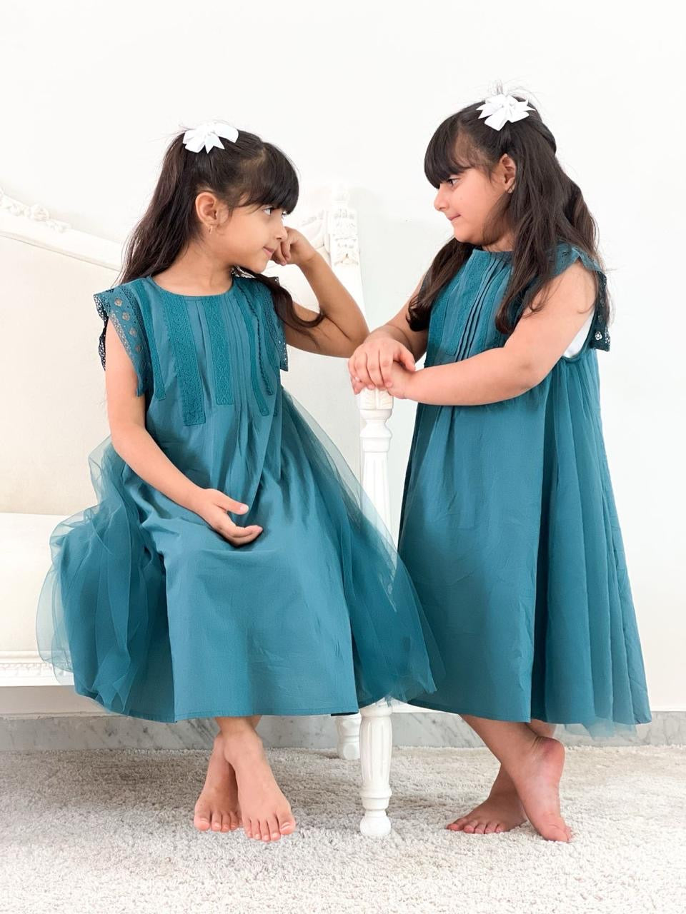 Turquoise Blue lace Girl Dress - Sync®