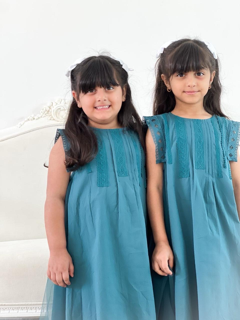 Turquoise Blue lace Girl Dress - Sync®