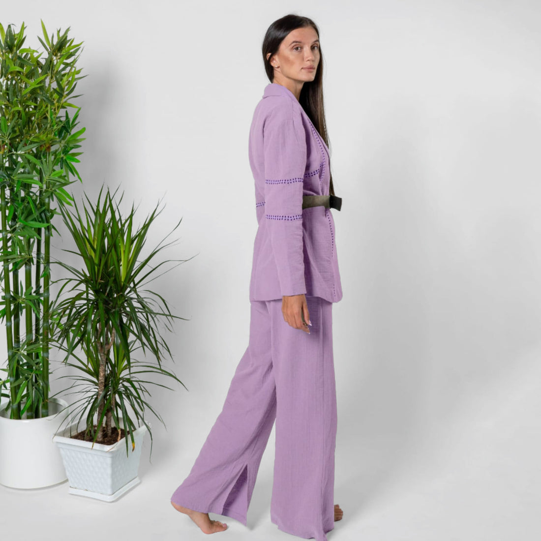 Linen Purple Blazer &amp; pants set