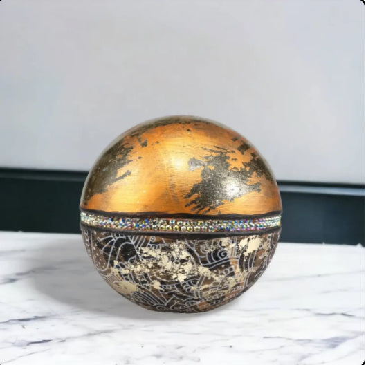 Luxury 24k Gold Leaf Poké Ball with Multichrome Crystal Rhinestones - Sync®