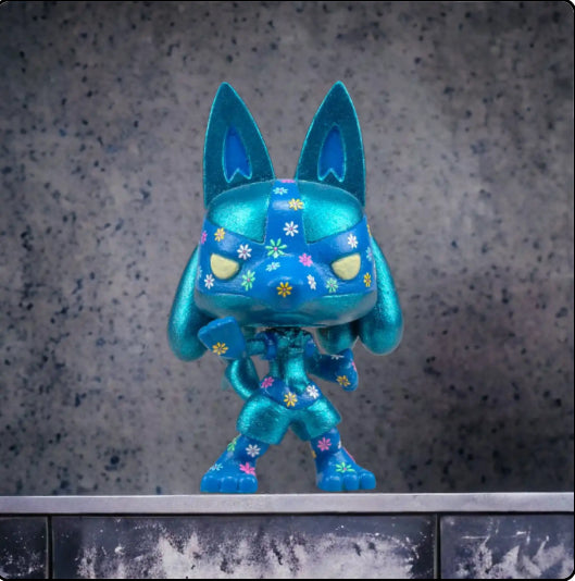 Neon 3 ¾” Lucario hand painted Funko Pop with box - Sync®