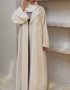 Elegant Crepe Blazer Abaya with Satin Silk Dress and Shaila set. - Sync®