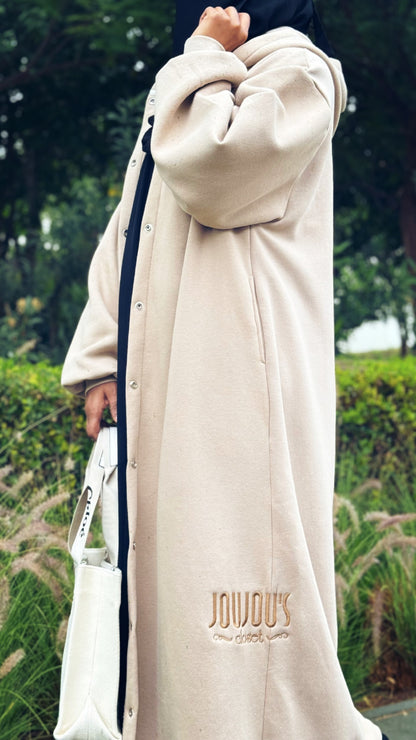 Fleece Hoodie Abaya, Medium Thickness