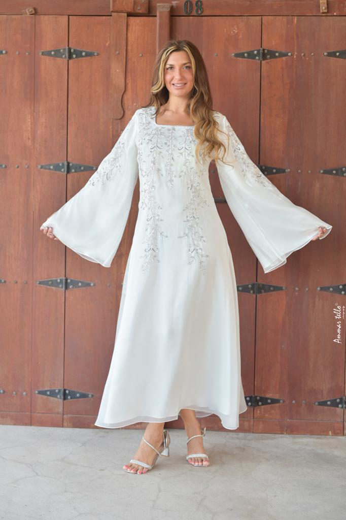 Organza dress with a beautiful Arabic style with belt