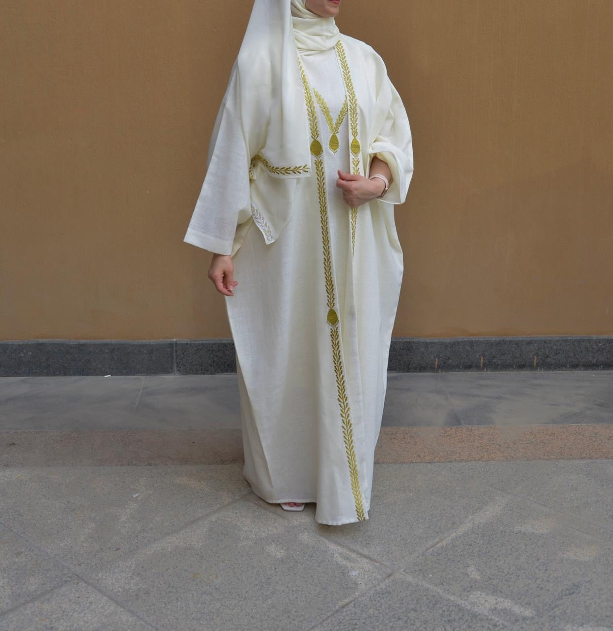 linen abaya set with dress