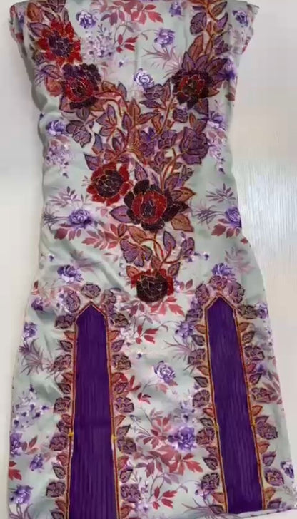 Embroidered Silk Mukhawar