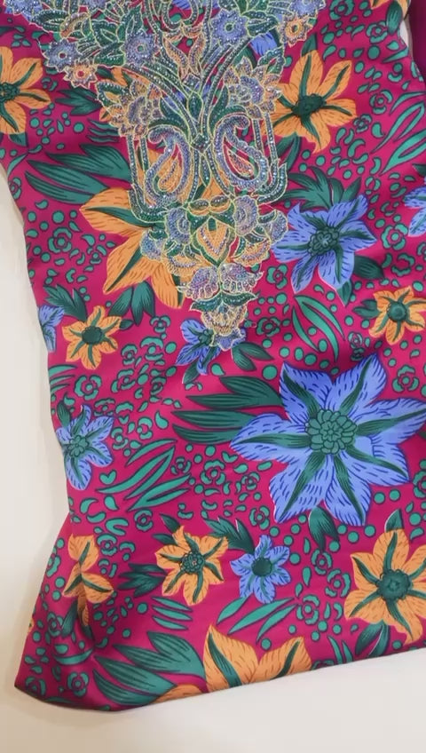 Embroidered Silk Mukhawar with shaila